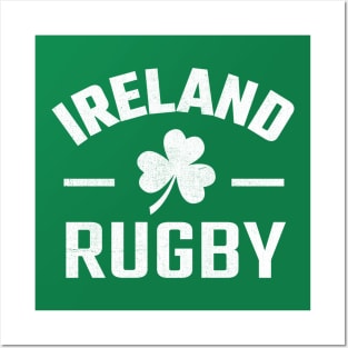 Ireland Rugby Irish Shamrock Posters and Art